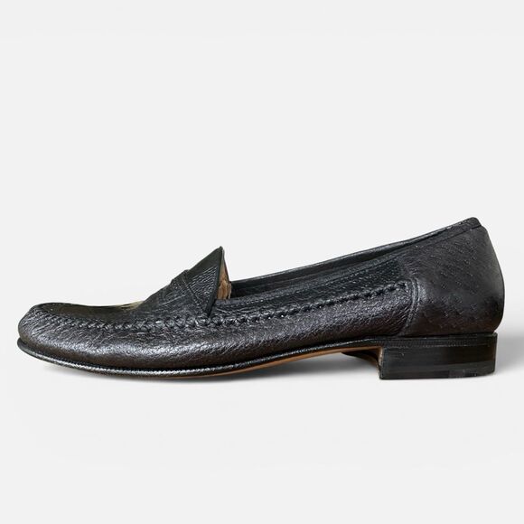 Moreschi Black Leather Loafers Made in Italy Men’s Size 9 main image 6